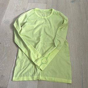 lululemon athletica Neon Yellow Long Sleeve Tee